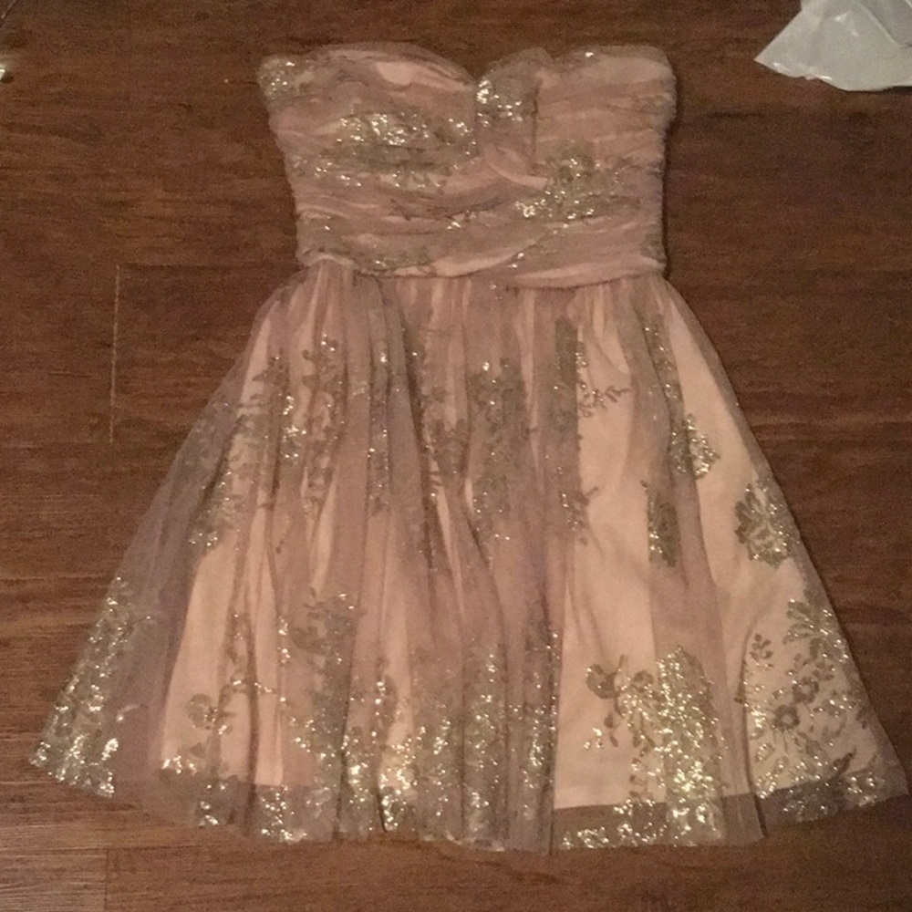Pink and Gold Homecoming Dress